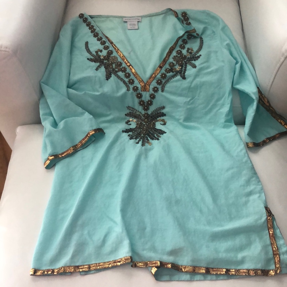 Soft surroundings tunic teal green to my eyes stunning color
